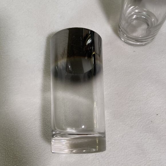 Dorothy Thorpe MCM Silver Fade Glasses, Highball Mercury Ombre Set of 2 - Picture 3 of 5